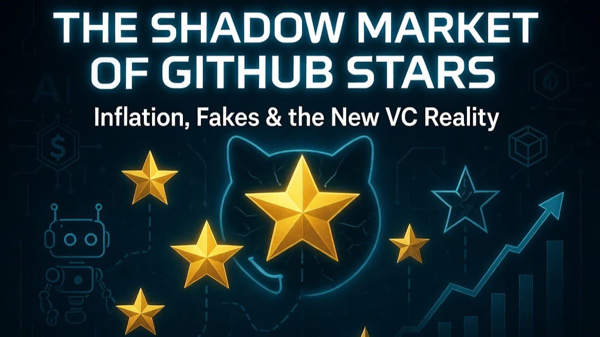 The shadow market of GitHub stars article cover image.